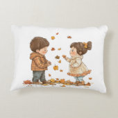 Schattigee Herfst Kinderen Accent Kussen (Achterkant)