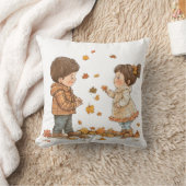 Schattigee Herfst kinderen spelen Kussen (Deken)