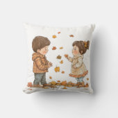Schattigee Herfst kinderen spelen Kussen (Voorkant)