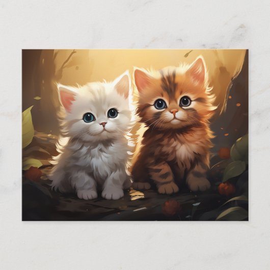 Schattigee herfst Kittens Briefkaart (Voorkant)