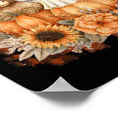 Schattigee Herfst Koe Ghost Spooky Seizoen Herfst Poster (Hoek)