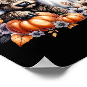 Schattigee Herfst Koe Ghost Spooky Seizoen Herfst Poster (Hoek)