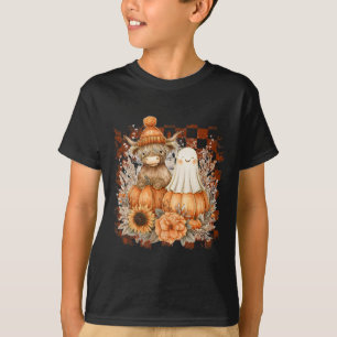 Schattigee Herfst Koe Ghost Spooky Seizoen Herfst  T-shirt