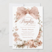 Schattigee Herfst Little Pumpkin Baby shower Uitno Kaart (Voorkant)