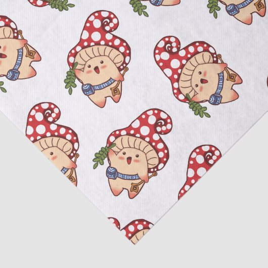 Schattigee Herfst Mushroom Forager Tissuepapier (Detail)