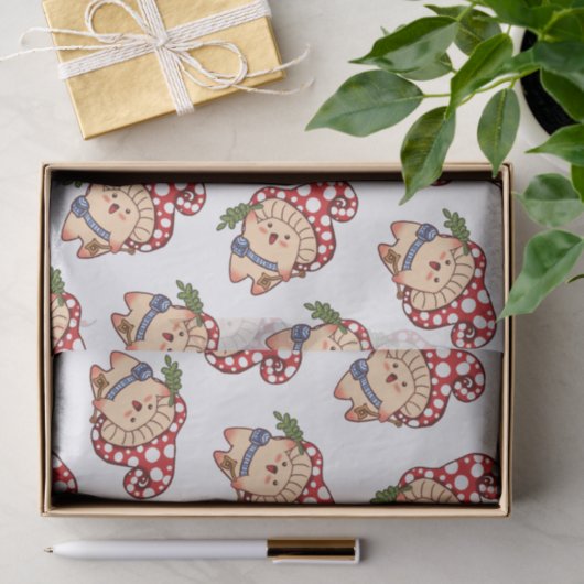 Schattigee Herfst Mushroom Forager Tissuepapier (Geschenk)
