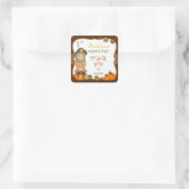 Schattigee Herfst Oogst Doll 1e Verjaardag Dank u  Vierkante Sticker (Tas)