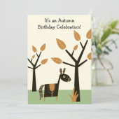 Schattigee Herfst Paard Verjaardag Kaart (Staand voorkant)