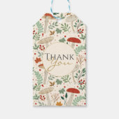 Schattigee Herfst Paddenstoelen en bladeren Illust Cadeaulabel (Voorkant)