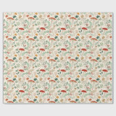 Schattigee Herfst Paddenstoelen en bladeren Illust Cadeaupapier (Vlak)