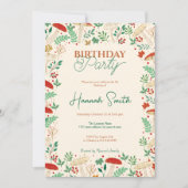 Schattigee Herfst Paddenstoelen en bladeren Illust Kaart (Voorkant)