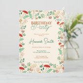 Schattigee Herfst Paddenstoelen en bladeren Illust Kaart (Staand voorkant)