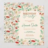 Schattigee Herfst Paddenstoelen en bladeren Illust Kaart (Voorkant / Achterkant)