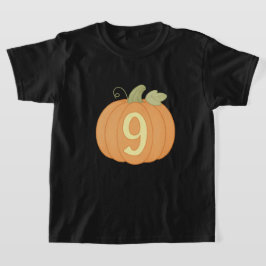 Schattigee Herfst pompoen 9e verjaardag | Hallowee T-shirt