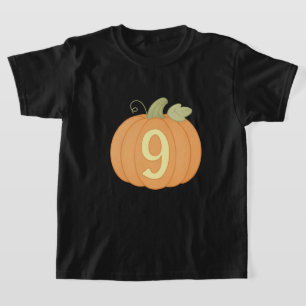 Schattigee Herfst pompoen 9e verjaardag   Hallowee T-shirt