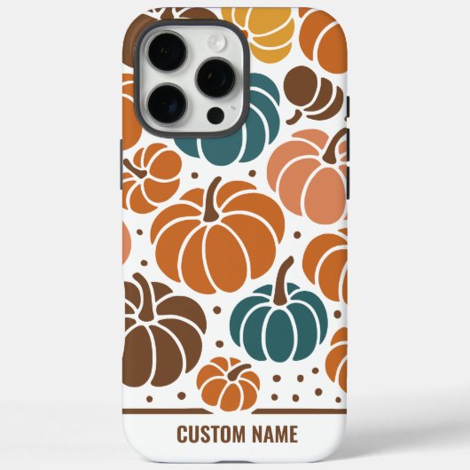 Schattigee Herfst Pompoen Aangepaste Naam Herfst Case-Mate iPhone Case (Achterkant)