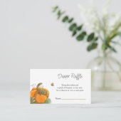Schattigee Herfst Pompoen Baby shower Luier Raffle Informatiekaartje (Staand voorkant)