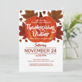 Schattigee Herfst pompoen bladeren Waterverf Thank Kaart (Staand voorkant)