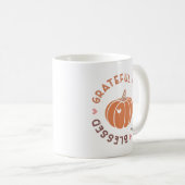 Schattigee Herfst Pompoen Dankbaar Gelukkig Citaat Koffiemok (Voorkant rechts)