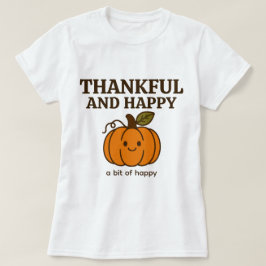 Schattigee Herfst Pompoen Doodle "Dankbaar & Geluk T-shirt