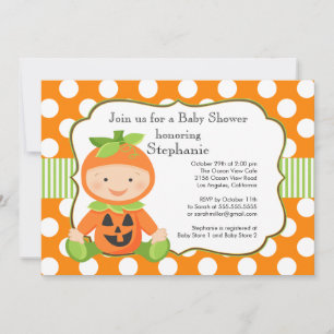 Schattigee Herfst Pompoen Neutral Baby shower Invi Kaart