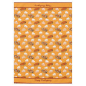 Schattigee Herfst Pompoen Pies Patroon Happy Thank Tafelkleed (Voorkant)