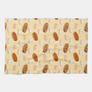 Schattigee Herfst Pompoen Pies Patroon Happy Thank Theedoek