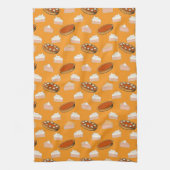 Schattigee Herfst Pompoen Pies Patroon Happy Thank Theedoek (Verticaal)