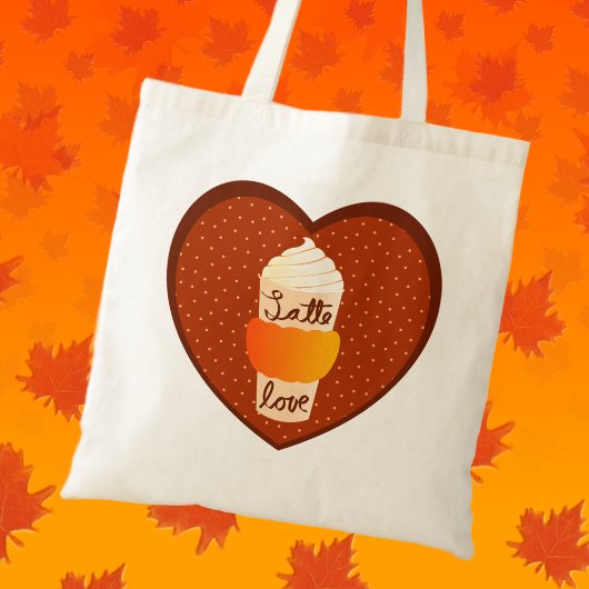 Schattigee Herfst Pompoen Spice Latte Love Wit Tote Bag
