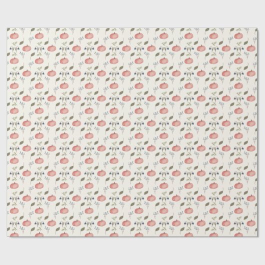 Schattigee Herfst Pompoen Waterverf Herfst met Bla Cadeaupapier (Vlak)