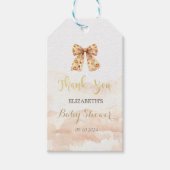 Schattigee Herfst Pompoenen Bow Baby shower Cadeaulabel (Voorkant)