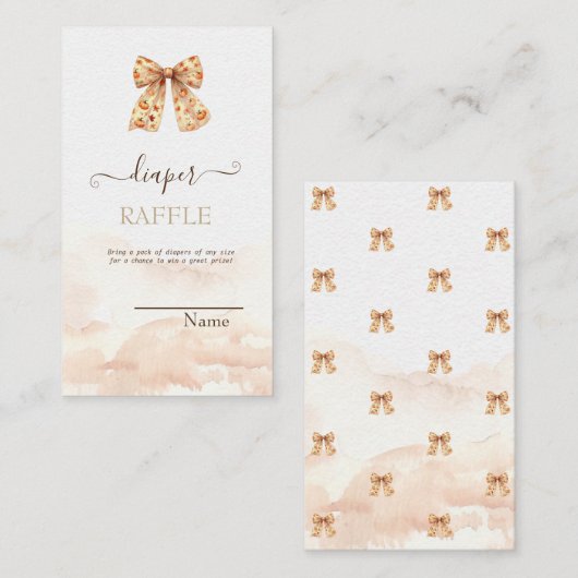 Schattigee Herfst Pompoenen Bow Baby shower Informatiekaartje (Voorkant / Achterkant)