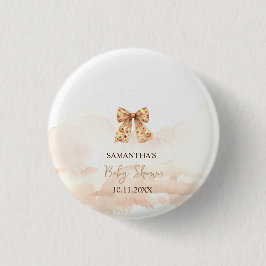 Schattigee Herfst Pompoenen Bow Baby shower Ronde Button 3,2 Cm