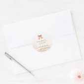 Schattigee Herfst Pompoenen Bow Baby shower Ronde Sticker (Envelop)