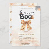 Schattigee Herfst Pompoenen Bow Boo Baby shower Kaart (Voorkant / Achterkant)