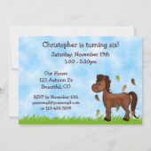 Schattigee Herfst Pony met Winkelwagen Herfst Paar Kaart (Achterkant)