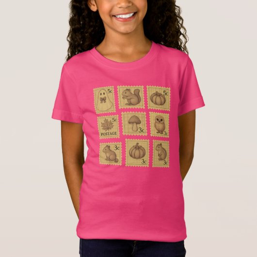 Schattigee Herfst Postzegel Graphic T-shirt voor m (Voorkant)