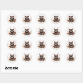 Schattigee Herfst Racoon Ronde Stickers (Vel)