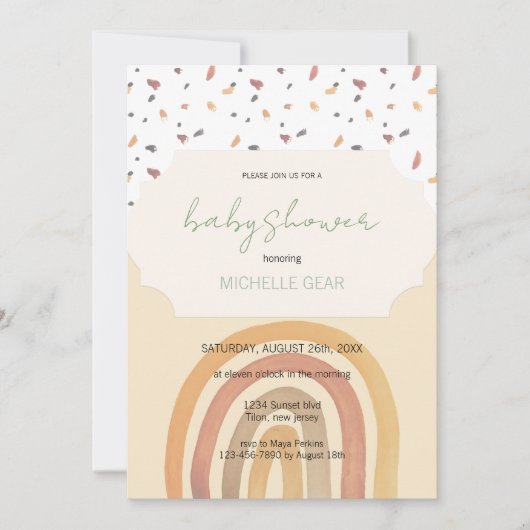 Schattigee Herfst Regenboog Pastel Kleuren Patroon Kaart (Voorkant)