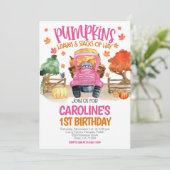 Schattigee Herfst Roze Pompoen Meisjes Verjaardag Kaart (Staand voorkant)