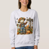 Schattigee Herfst Scarecrow Dames Sweatshirt (Voorkant)