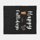 Schattigee Herfst seizoen fan Happy Falholidays Th Fleece Deken (Voorkant (Horizontaal))