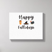Schattigee Herfst seizoen Happy Falholidays Thanks Canvas Afdruk (Voorkant)