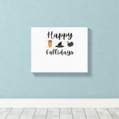 Schattigee Herfst seizoen Happy Falholidays Thanks Canvas Afdruk (Insitu (Houten vloer))