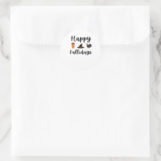 Schattigee Herfst seizoen Happy Falholidays Thanks Ronde Sticker (Tas)