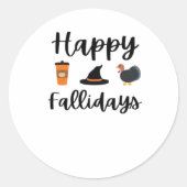 Schattigee Herfst seizoen Happy Falholidays Thanks Ronde Sticker (Voorkant)