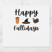 Schattigee Herfst seizoen Happy Falholidays Thanks Sparkling Wijnetiket (Enkel label)