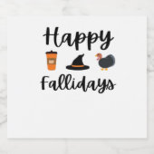 Schattigee Herfst seizoen Happy Falholidays Thanks Sparkling Wijnetiket (Enkel label)