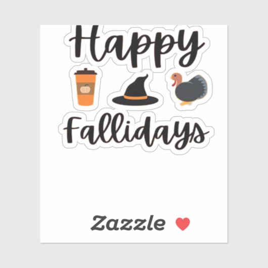 Schattigee Herfst seizoen Happy Falholidays Thanks Sticker (Vel)