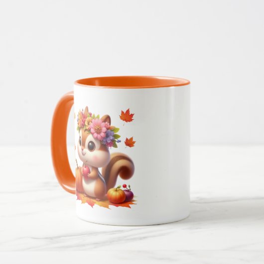 Schattigee Herfst Seizoensgebonden eekhoorn toevoe Mok (Voorkant links)